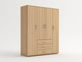 Armoire - panneaux de bois - 166x57x203 cm - bois clair - style moderne