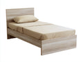 Lit simple-Bois-202x94x96 cm-Chêne clair-Style naturel