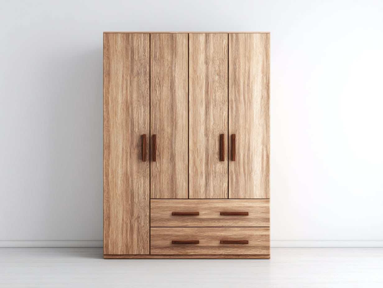 Armoire-Bois-160x50x200 cm-Bois clair-Style naturel