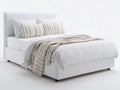 Lit double-Tissu-Bois-Mousse-215 x 175 x 118 cm-Blanc-Style moderne