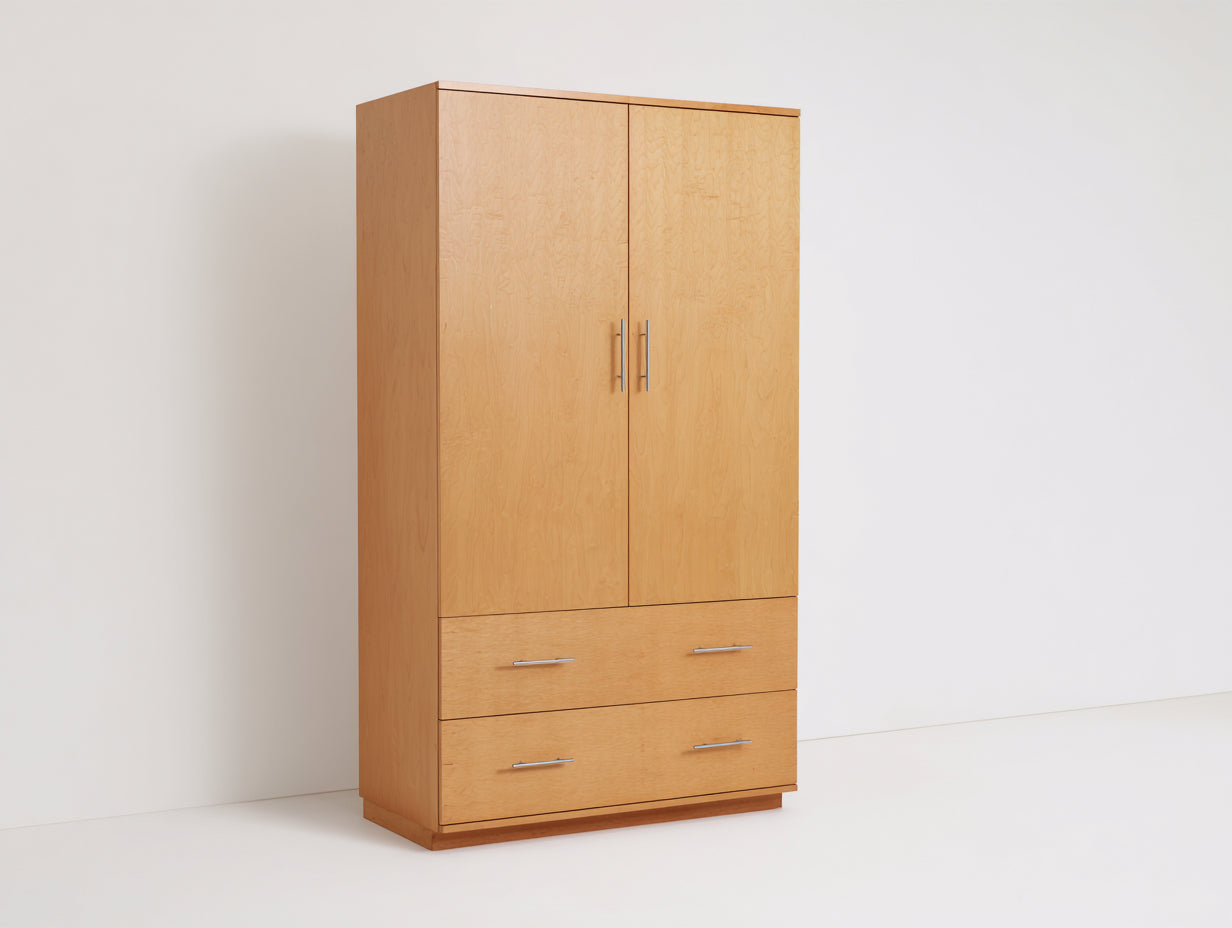 Armoire - panneaux de bois - 124x51x188 cm - bois naturel - style contemporain