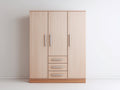 Armoire - panneaux de bois - 164x54x197 cm - bois clair - style moderne