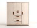Armoire-Bois-180x55x205 cm-Chêne clair-Style contemporain