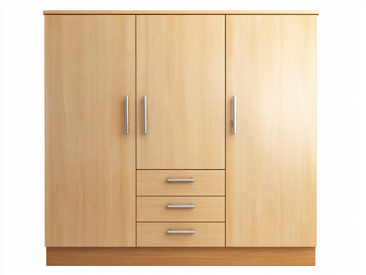 Armoire - panneaux de bois - 170x55x199 cm - bois clair - style moderne