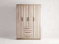 Armoire - panneaux de bois - 158x53x196 cm - bois clair - style moderne