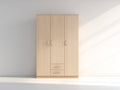 Armoire-Bois-Métal-160x52x200 cm-Pin clair-Style minimaliste