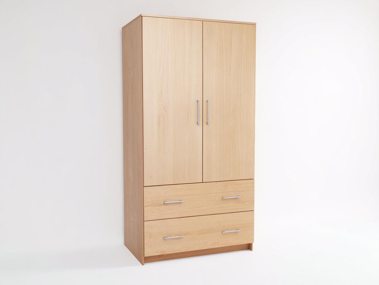 Armoire - panneaux de bois - 128x50x190 cm - bois clair - style moderne